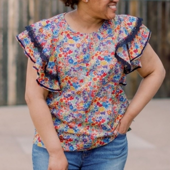 J. Crew Tops - J.Crew Liberty Margaret Annie Floral Print Poplin Blouse XS